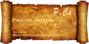 Paulics Csillag névjegykártya